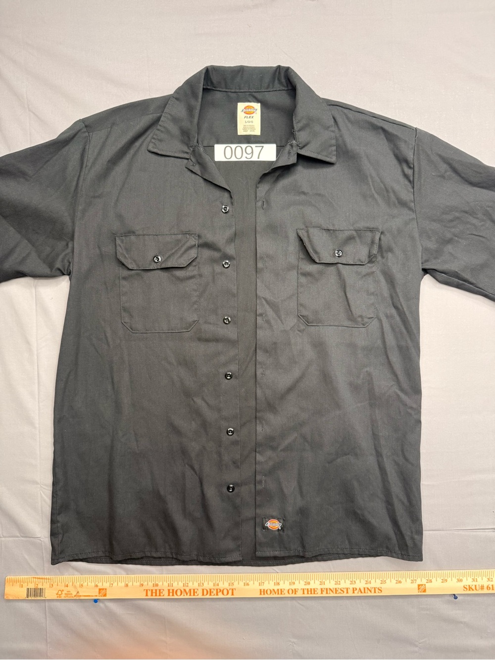 Dickies Black Flex Work Shirt with Tag Detail